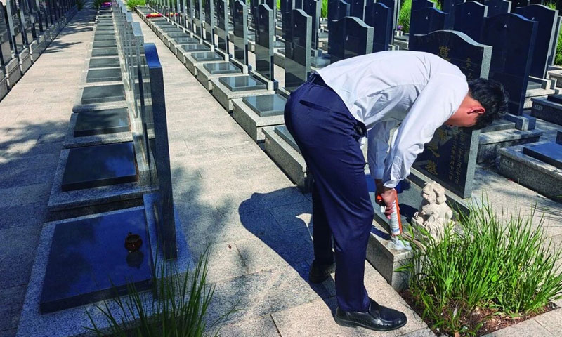 灵山宝塔陵园加强墓位检修